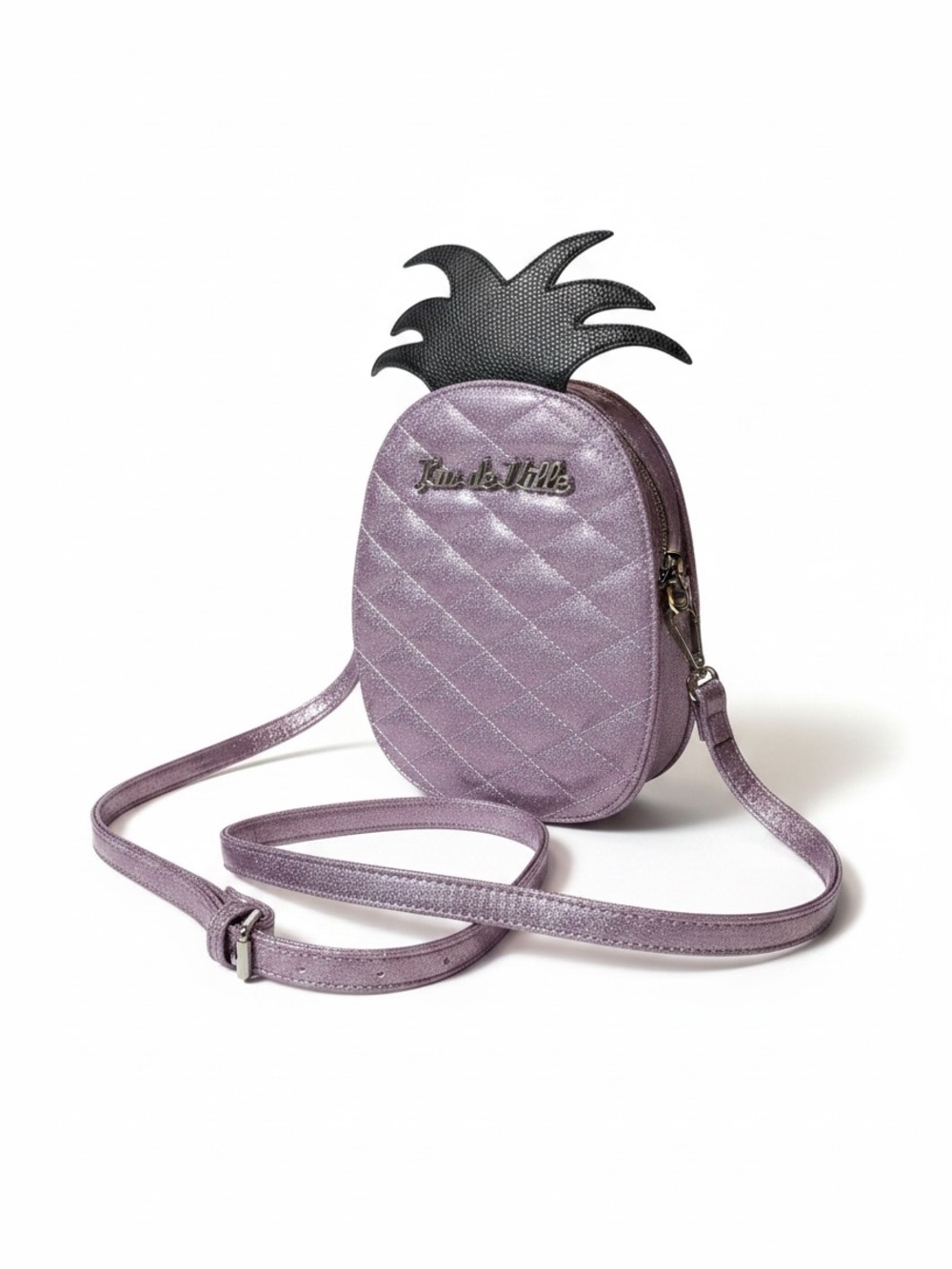 Lux de Ville Limited Edition Metallic Lavender Pineapple Crossbody Bag NWT